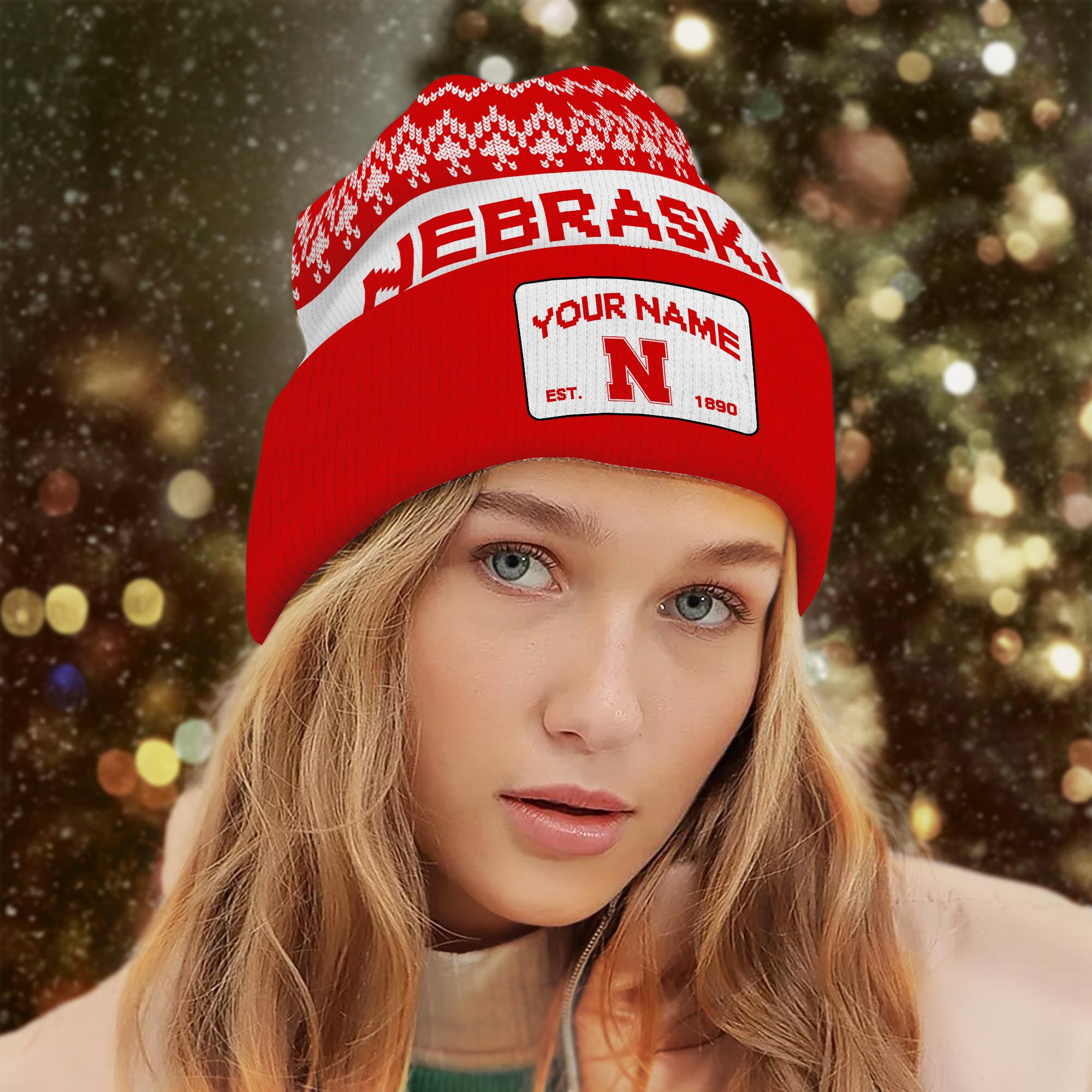 Sportswearmerch Nebraska Cornhuskers NCAA Christmas Beanie Hat For Fan