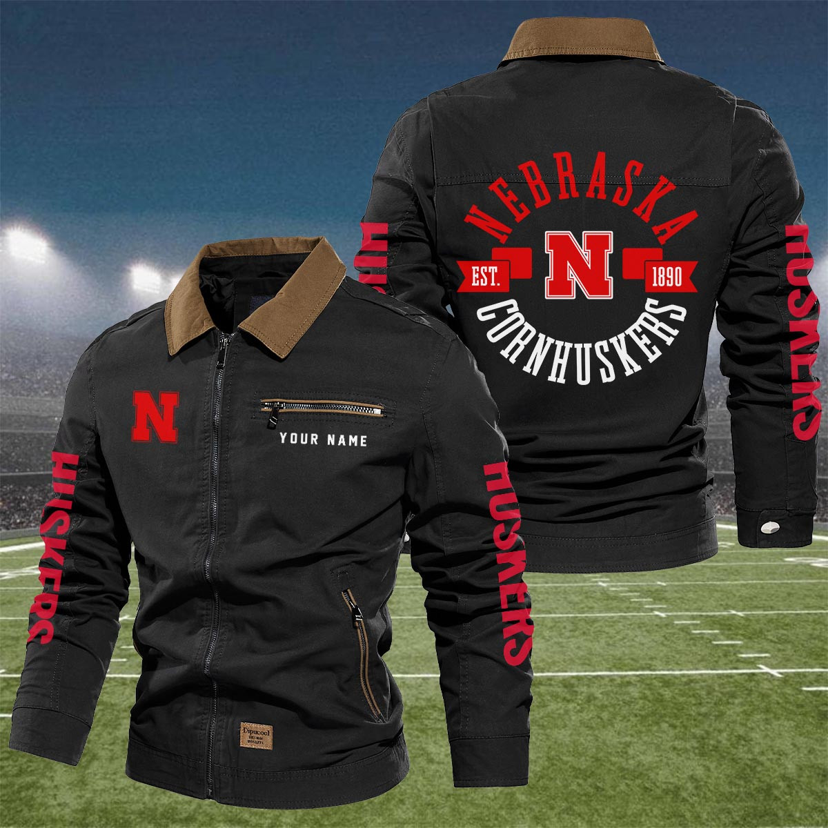 Sportswearmerch Nebraska Cornhuskers NCAA Lapel Jacket For Fan