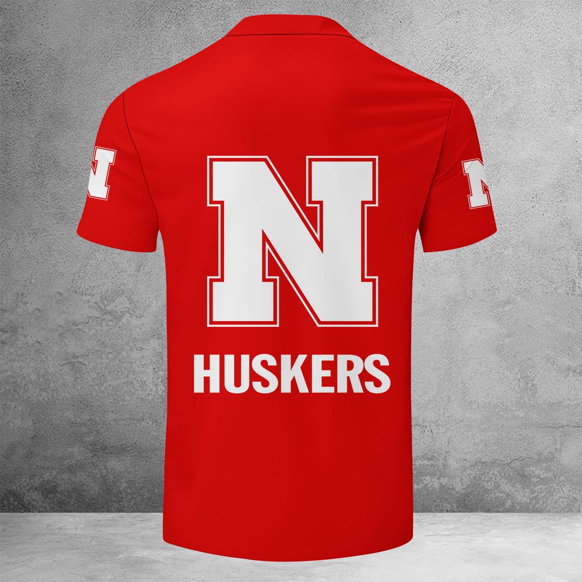 Sportswearmerch Nebraska Cornhuskers NCAA Lapel Zip Polo Shirt For Fan