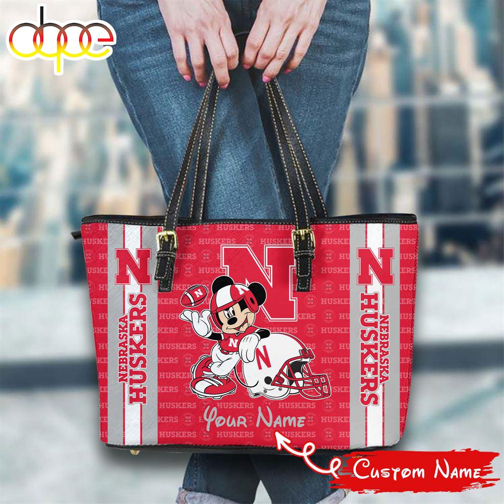 Sportswearmerch Nebraska Cornhuskers NCAA Mickey Women Leather Tote Bag For Fan