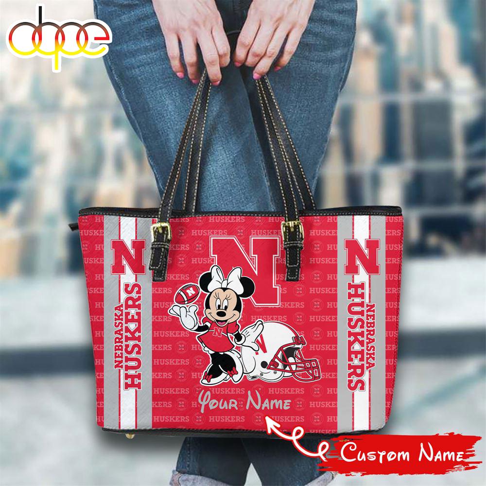 Sportswearmerch Nebraska Cornhuskers NCAA Minnie Women Leather Tote Bag For Fan