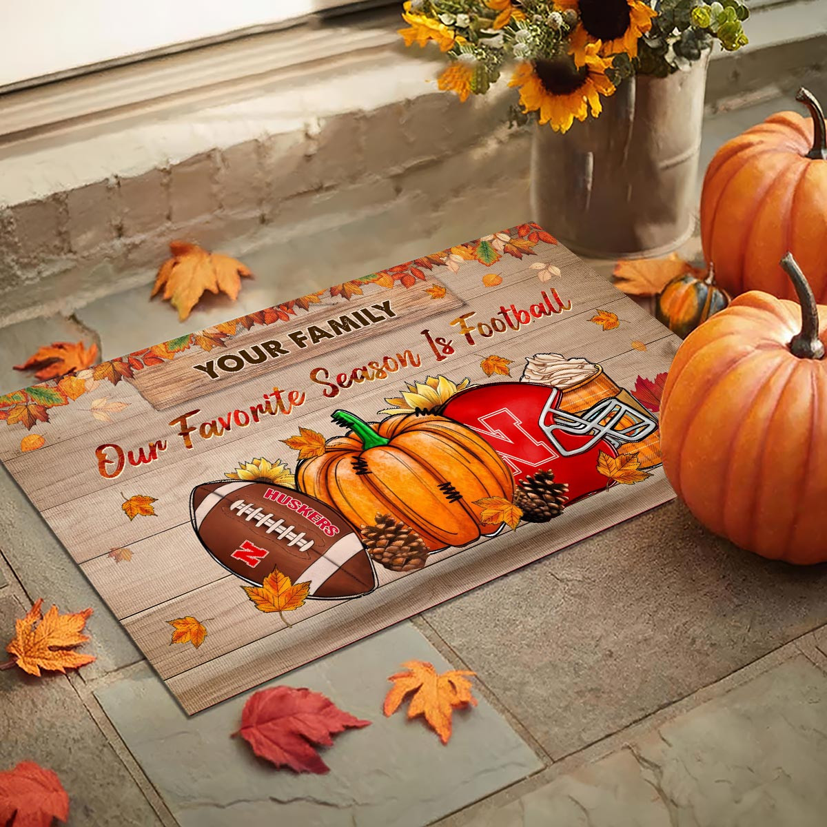 Sportswearmerch Nebraska Cornhuskers NCAA Our Favorite Season is Football Doormat For Fan