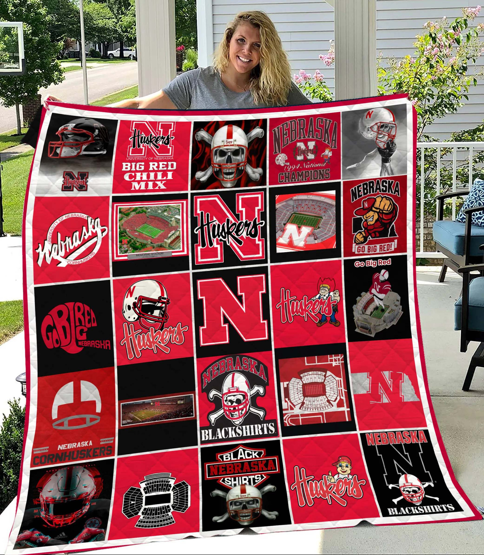 Sportswearmerch Nebraska Cornhuskers NCAA Quilt Blanket For Fan