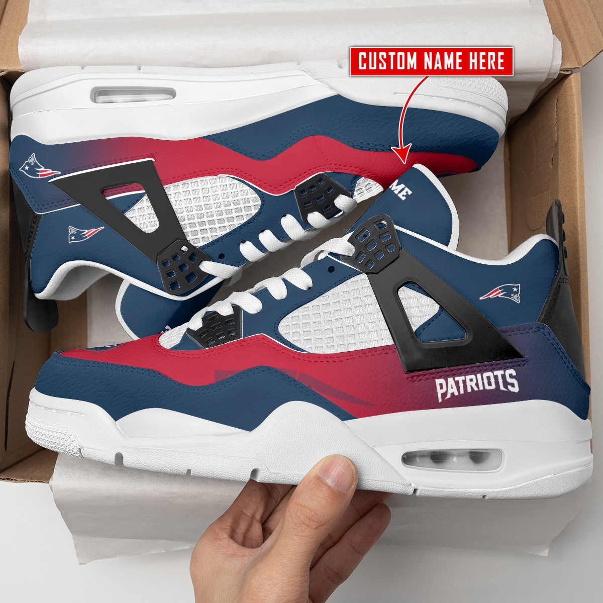 Sportswearmerch New England Patriots NFL  AJ4 Sneakers Shoes For Men And Women