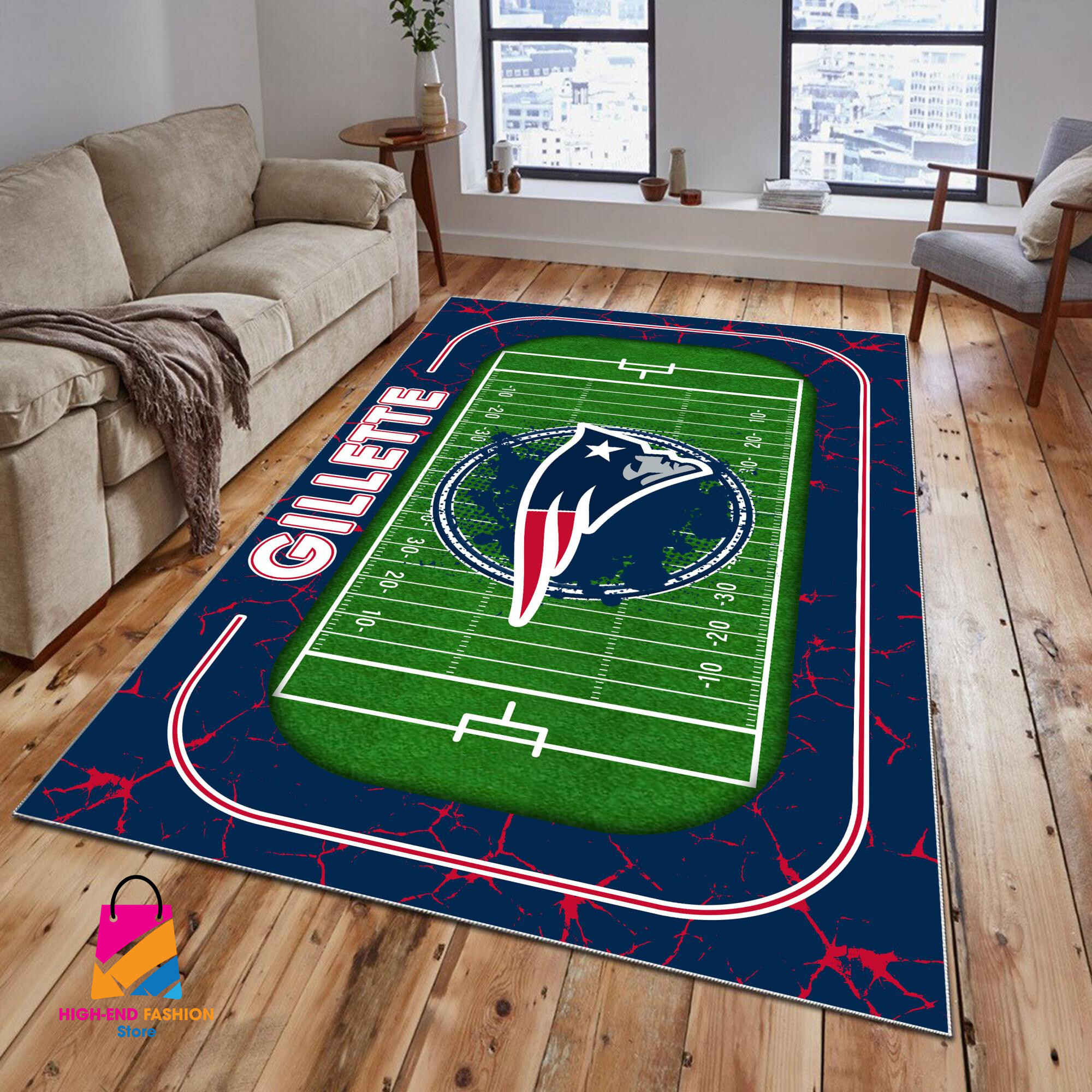 Sportswearmerch New England Patriots NFL Area Rug For Fan