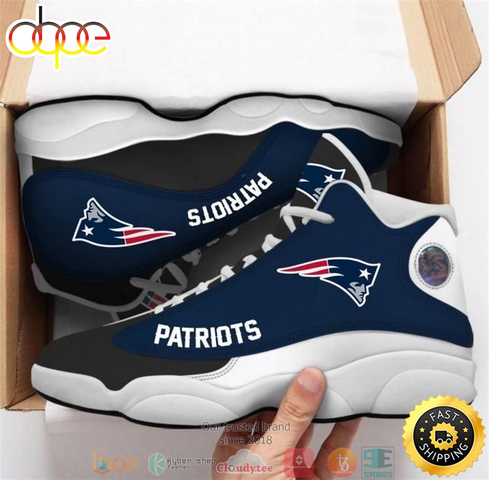 Sportswearmerch New England Patriots NFL Big Logo Football 5 AJ13 Sneakers Shoes For Men And Women