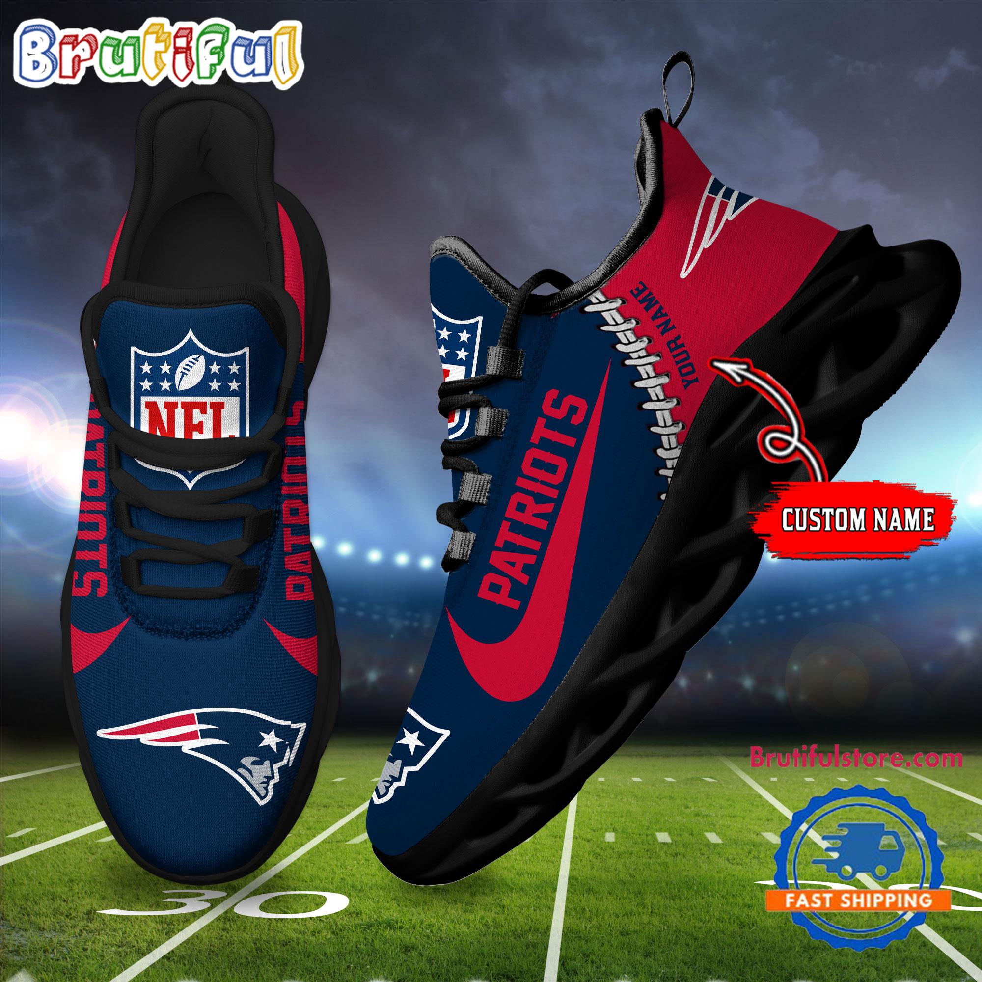 Sportswearmerch New England Patriots NFL Football New Season Sneaker Max Soul Shoes For Fan