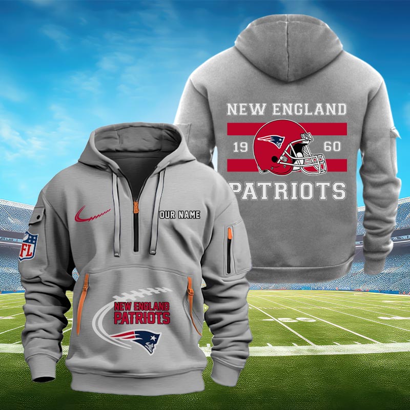 Sportswearmerch New England Patriots NFL Half Zip Hoodie Personalized For Fan