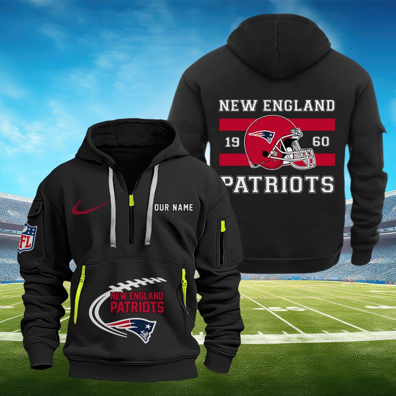 Sportswearmerch New England Patriots NFL Half Zip Hoodie Personalized For Fan