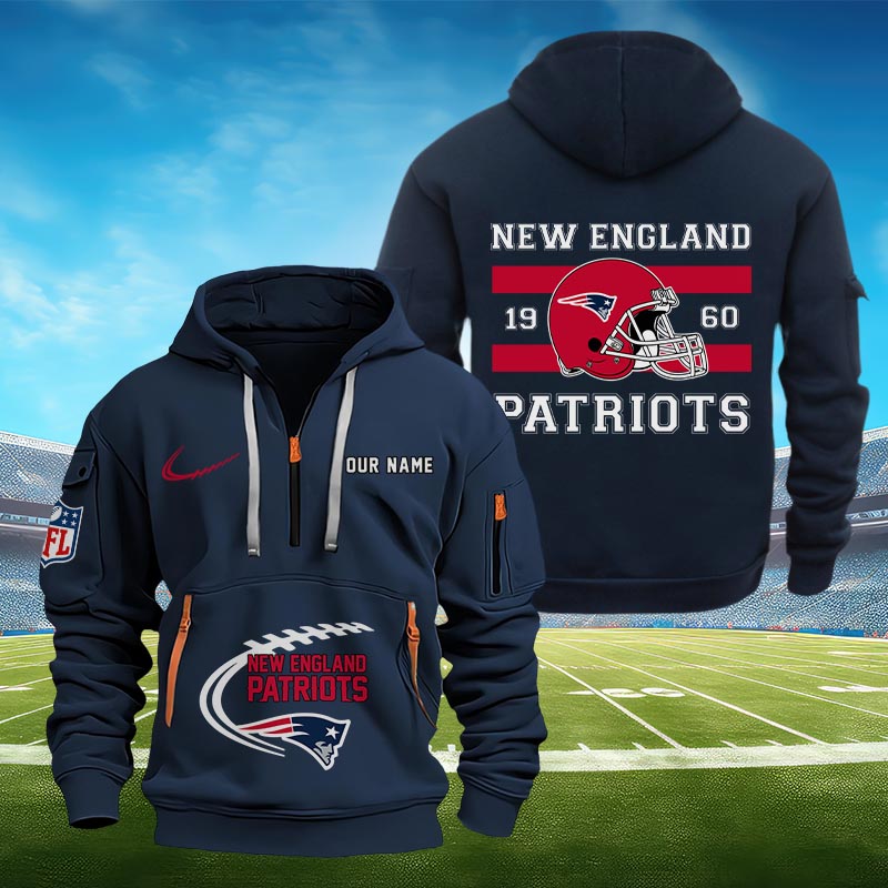 Sportswearmerch New England Patriots NFL Half Zip Hoodie Personalized For Fan