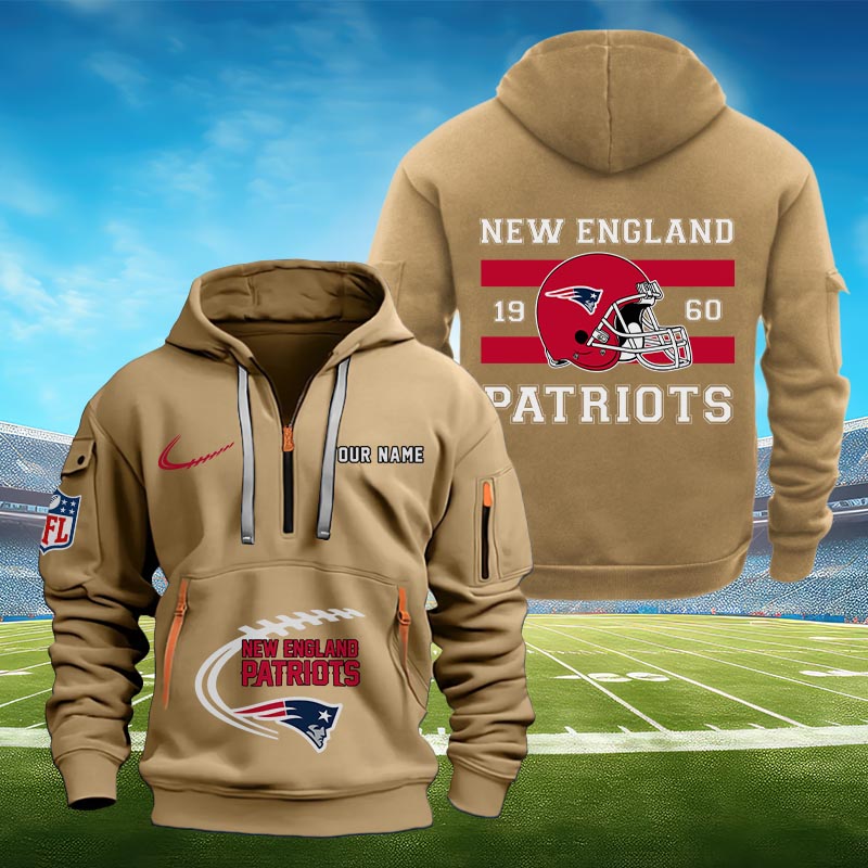 Sportswearmerch New England Patriots NFL Half Zip Hoodie Personalized For Fan