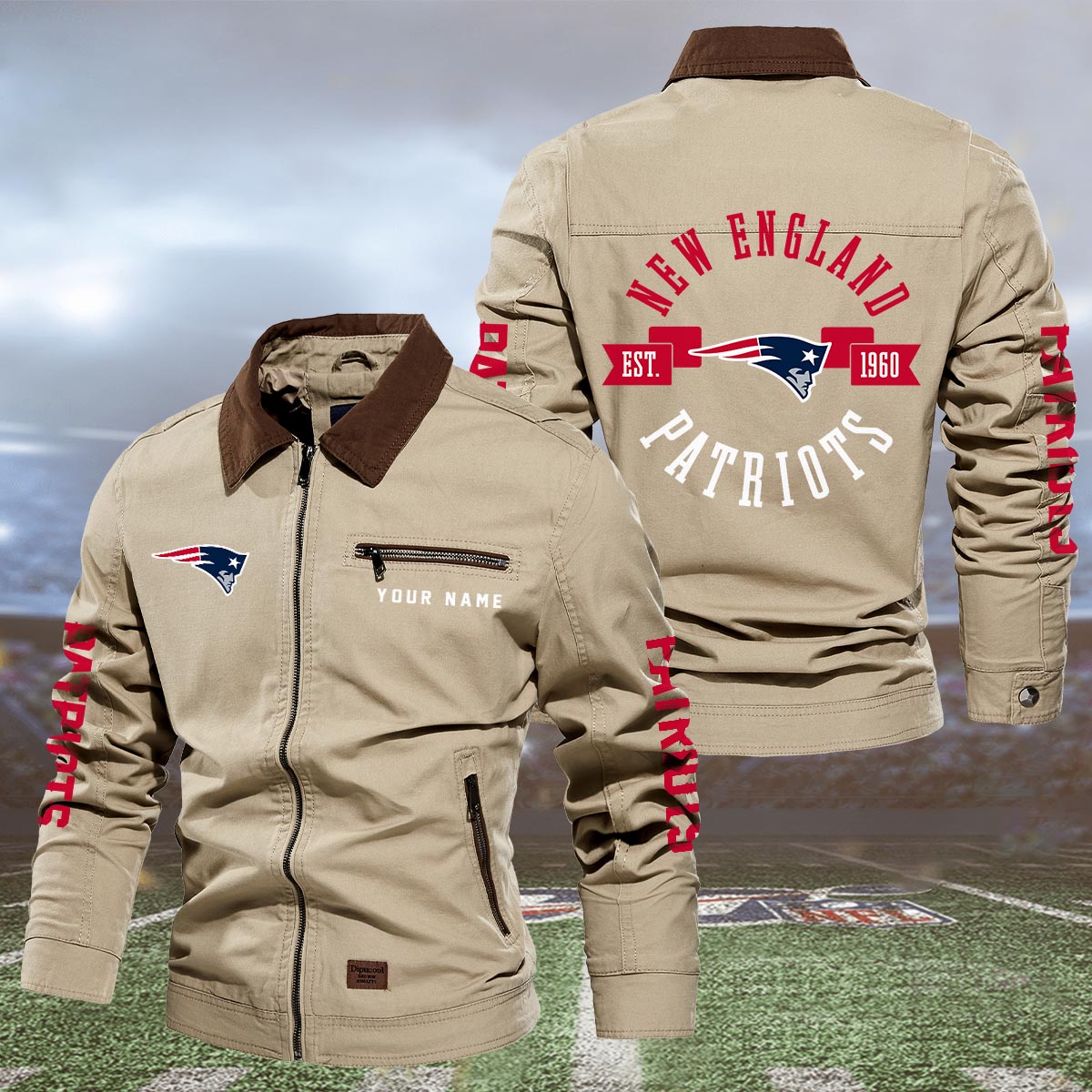 Sportswearmerch New England Patriots NFL Lapel Jacket For Fan