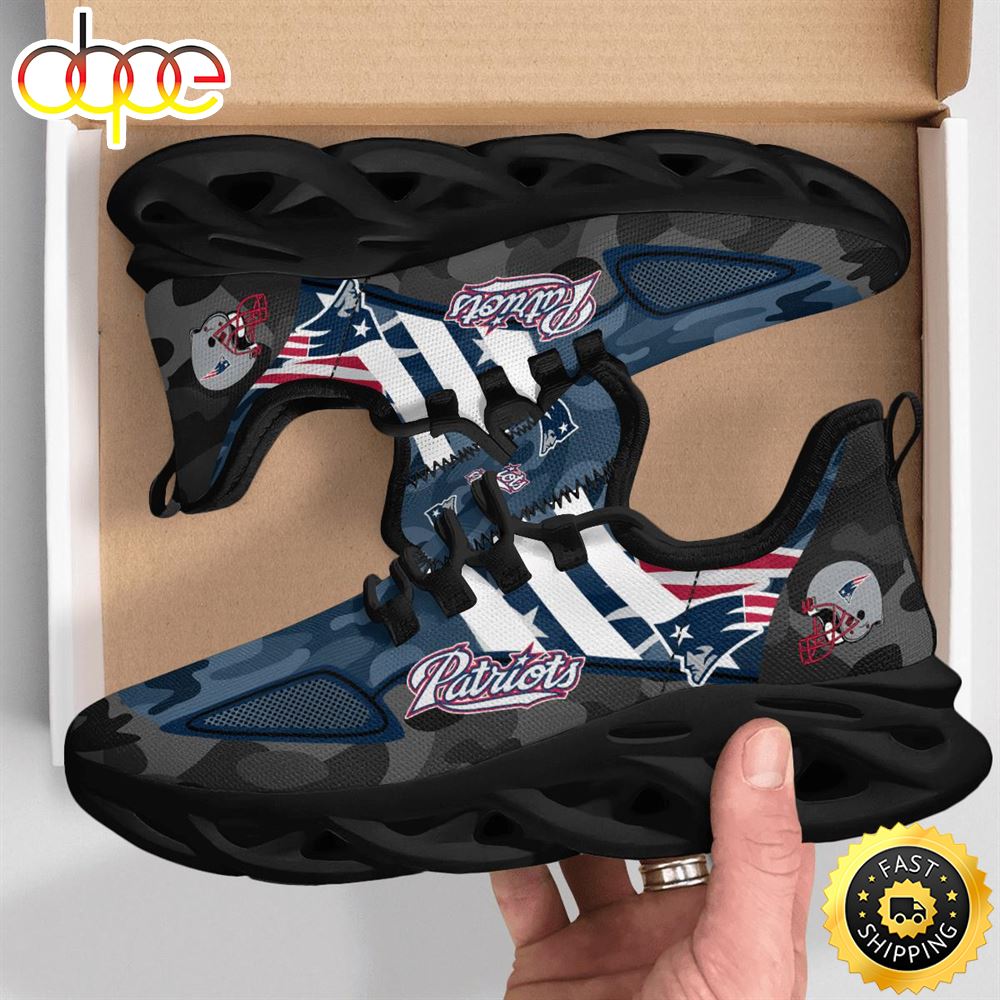 Sportswearmerch New England Patriots NFL Military Camouflage Max Soul Shoes Sneakers For Men And Women