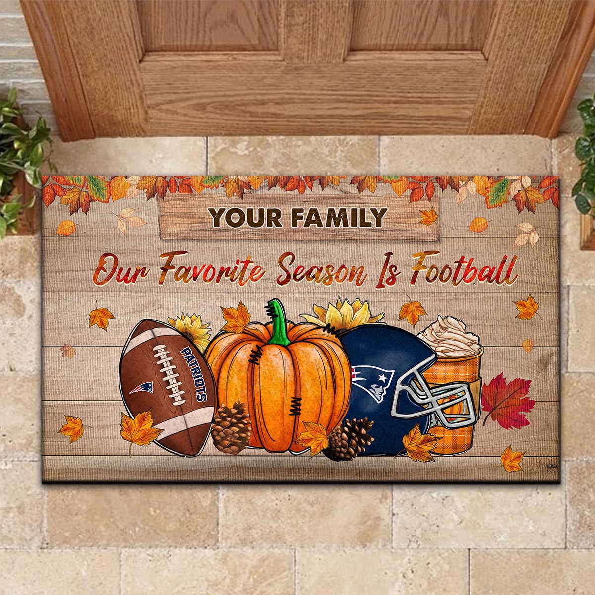 Sportswearmerch New England Patriots NFL Our Favorite Season is Football Doormat For Fan