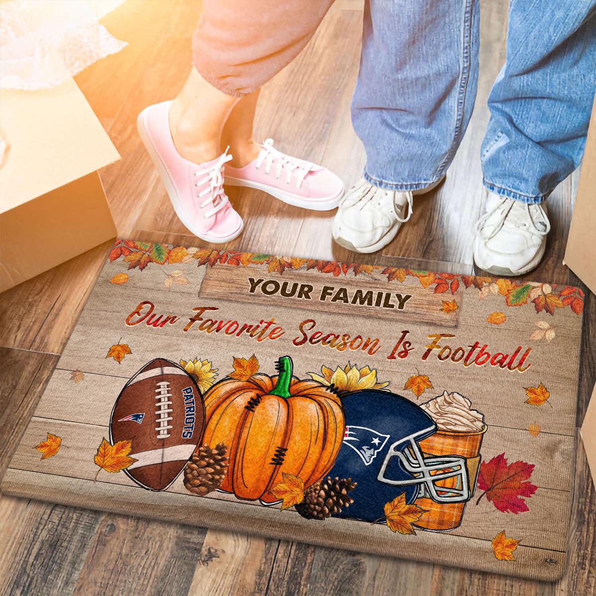 Sportswearmerch New England Patriots NFL Our Favorite Season is Football Doormat For Fan
