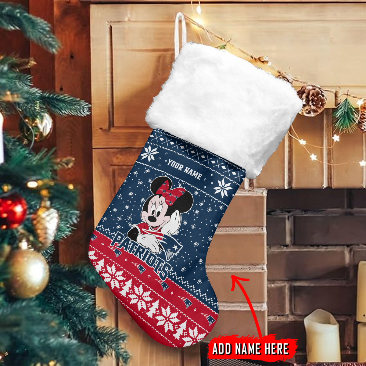 Sportswearmerch New England Patriots NFL Personalized Christmas Socks For Fan