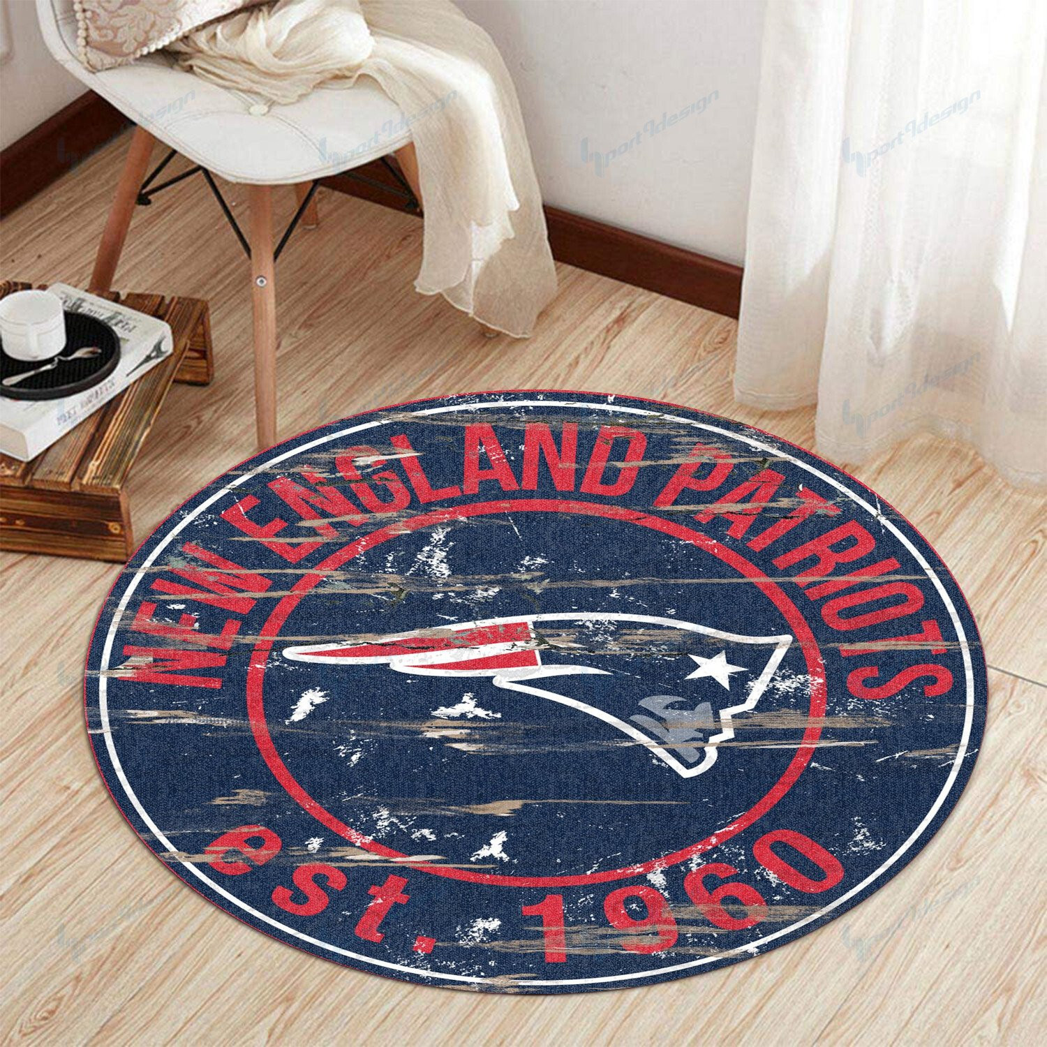 Sportswearmerch New England Patriots NFL Round Rug For Fan