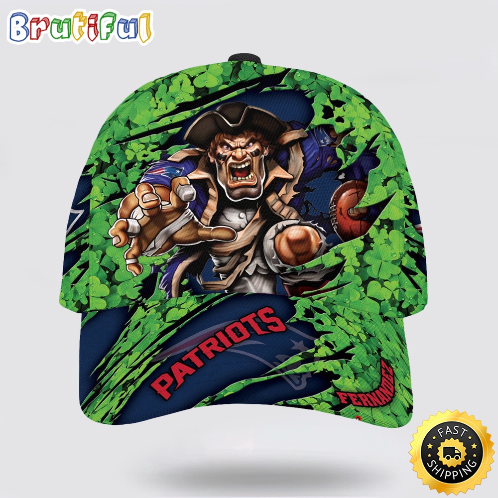 Sportswearmerch New England Patriots NFL St Patrick Day Mascot Classic Cap For Fan