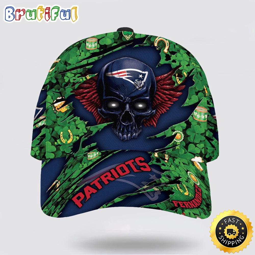 Sportswearmerch New England Patriots NFL St Patrick Day Skull Classic Cap For Fan