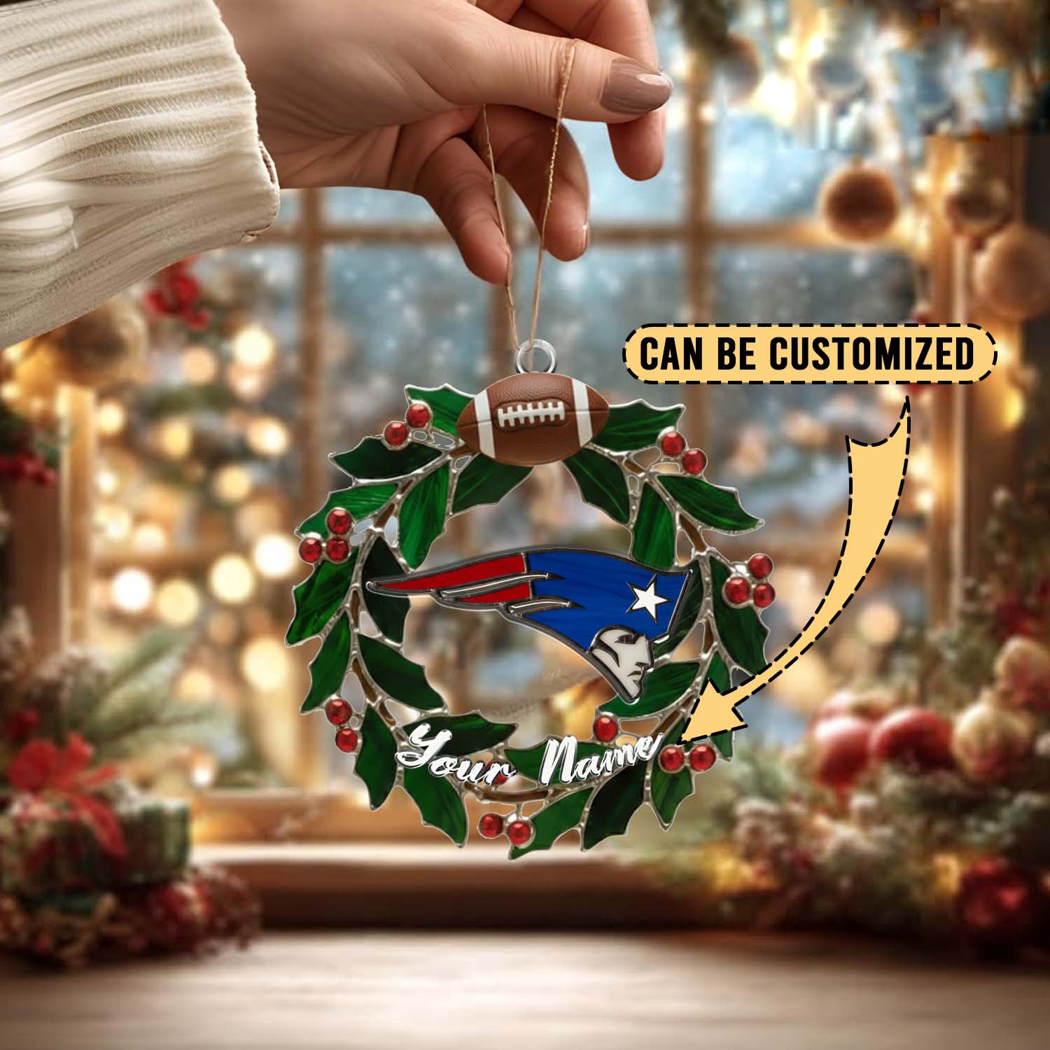 Sportswearmerch New England Patriots NFL x Christmas Acrylic Ornament Gift For Fans
