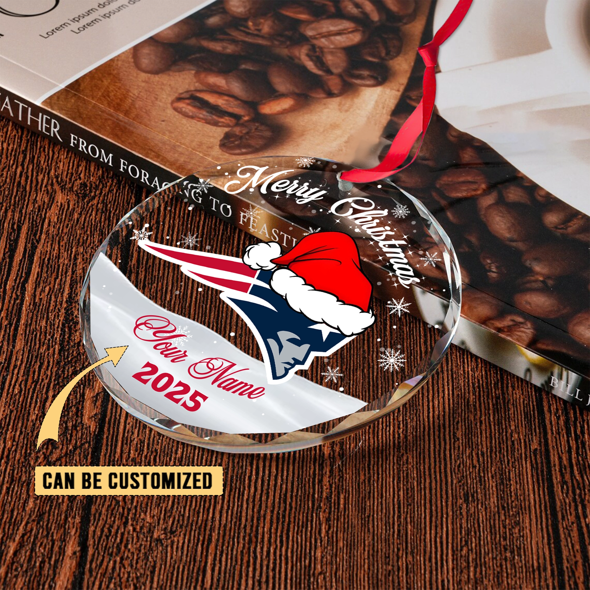 Sportswearmerch New England Patriots NFL x Christmas Glass Ornament Gift For Fan