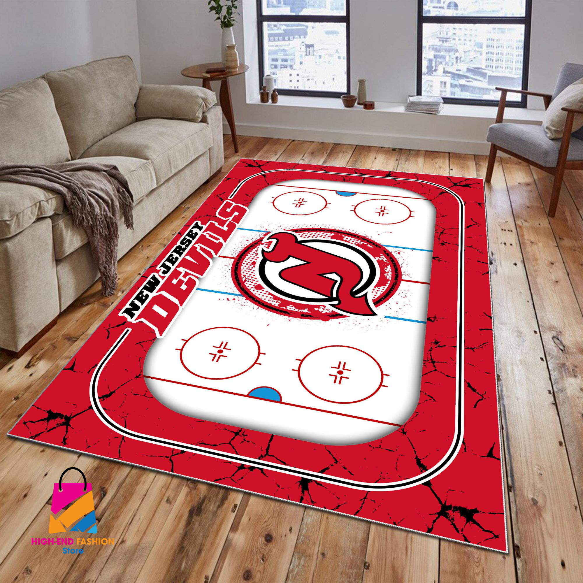 Sportswearmerch New Jersey Devils NHL Area Rug For Fan