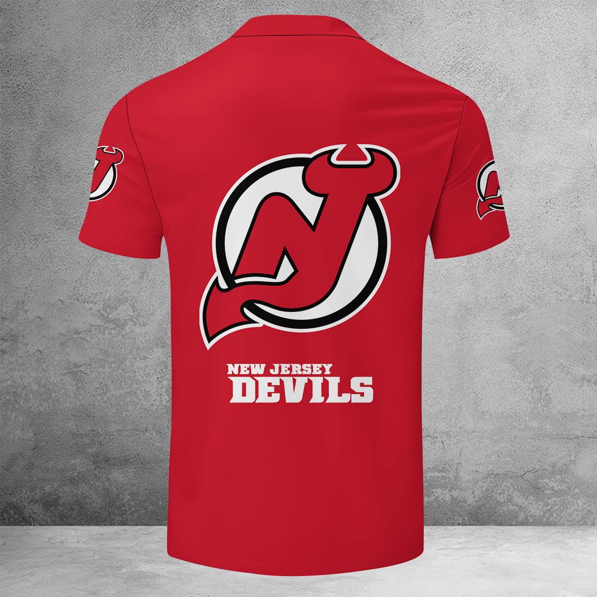 Sportswearmerch New Jersey Devils NHL Lapel Zip Polo Shirt For Fan