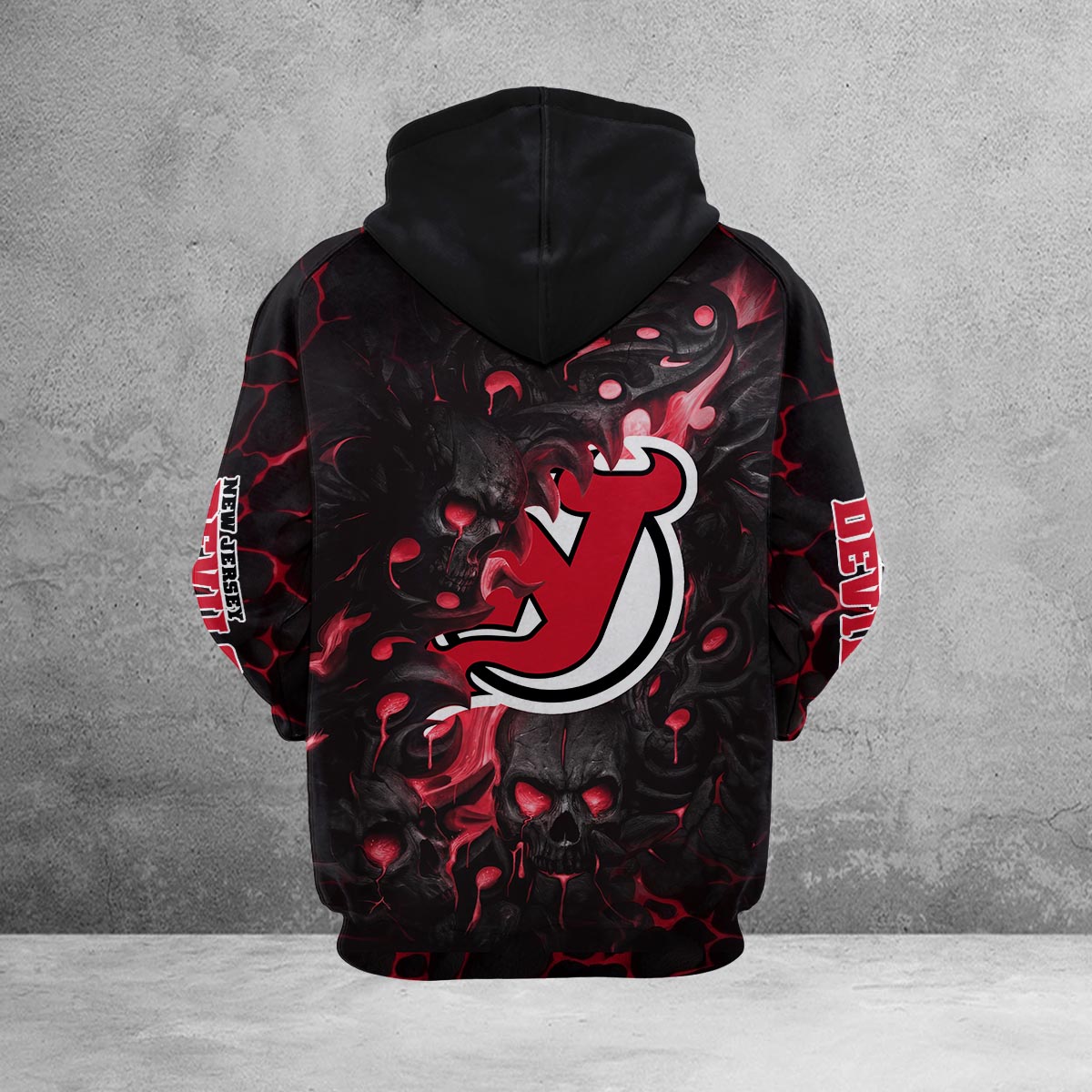 Sportswearmerch New Jersey Devils NHL Lava Skull Hoodie For Fan