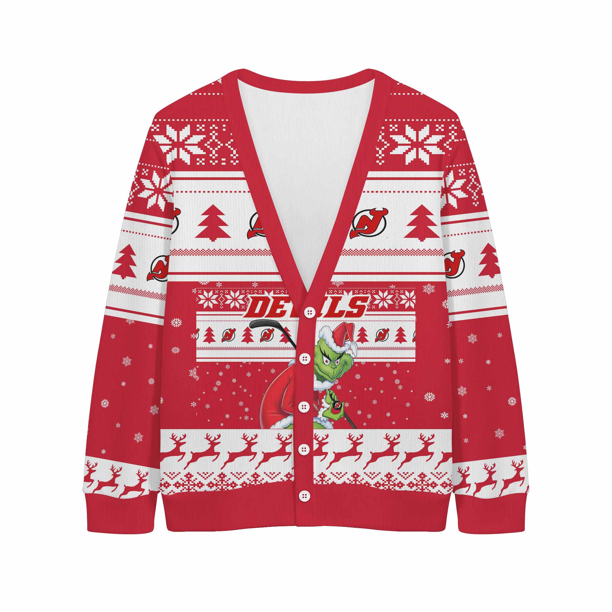 Sportswearmerch New Jersey Devils NHL x Grinch Christmas Cardigan For Fan