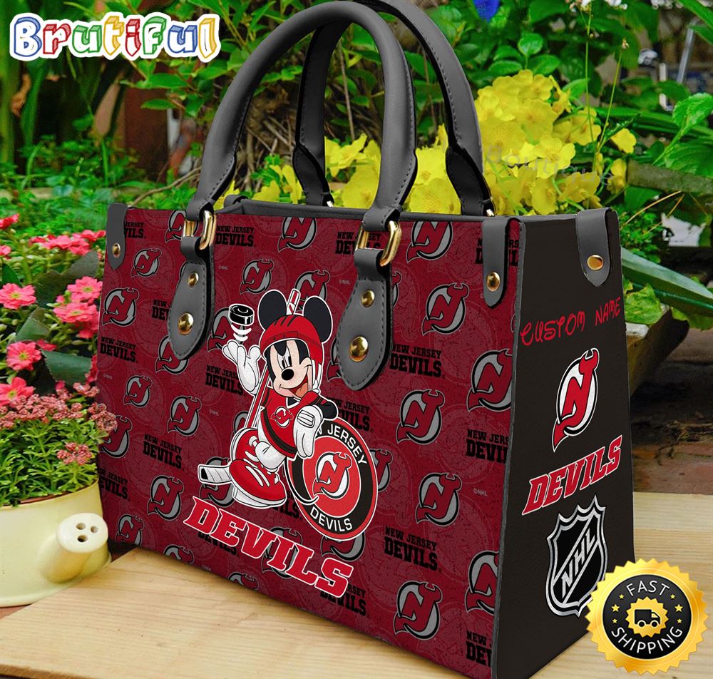 Sportswearmerch New Jersey Devils NHL x Mickey Leather Handbag For Fan
