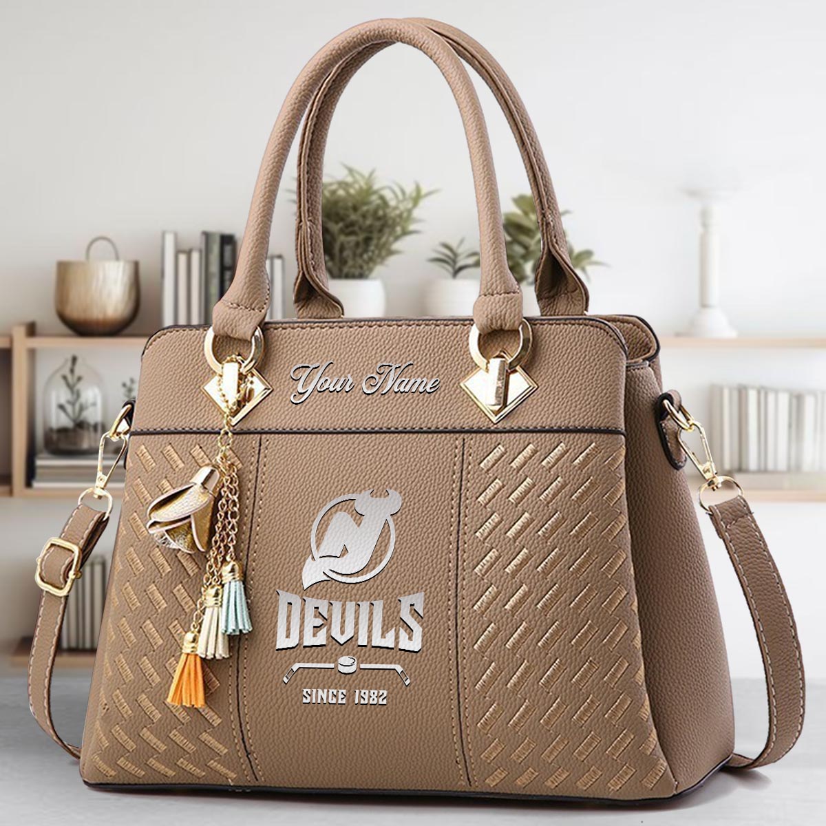 Sportswearmerch New Jersey Devils NHL Zip Leather Handbag For Fan