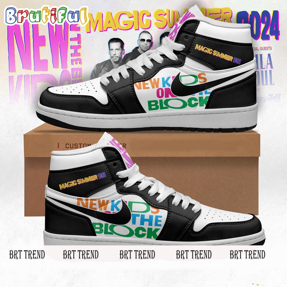 Sportswearmerch New Kids On The Block Magic Summer Tour 2024 AJ1 High Sneakers Shoes For Men And Women