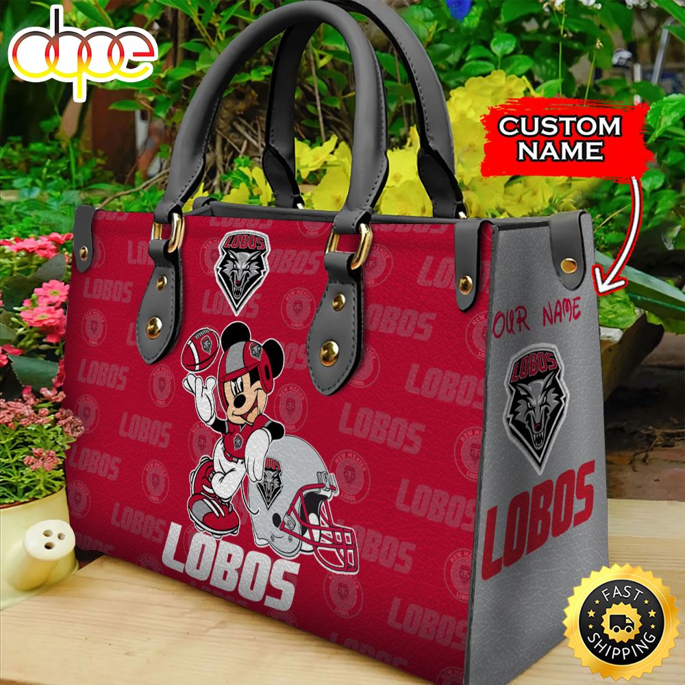 Sportswearmerch New Mexico Lobos NCAA Mickey Leather Bag For Fan