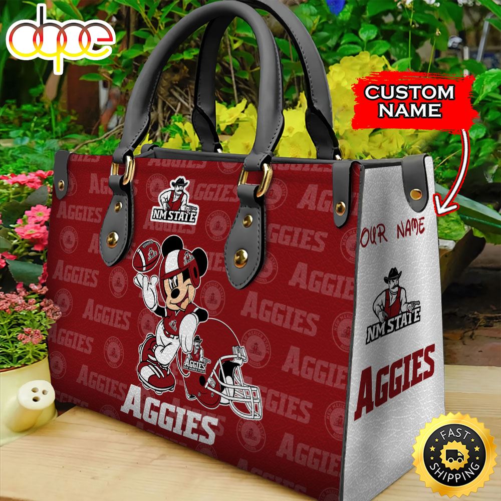 Sportswearmerch New Mexico State Aggies NCAA Mickey Leather Bag For Fan