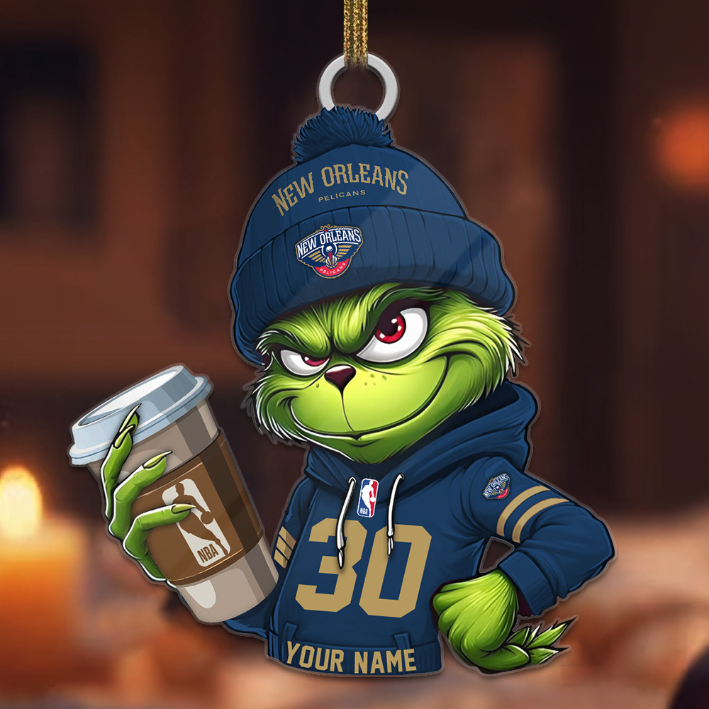 Sportswearmerch New Orleans Pelicans NBA Personalized Acrylic Ornament For Fans