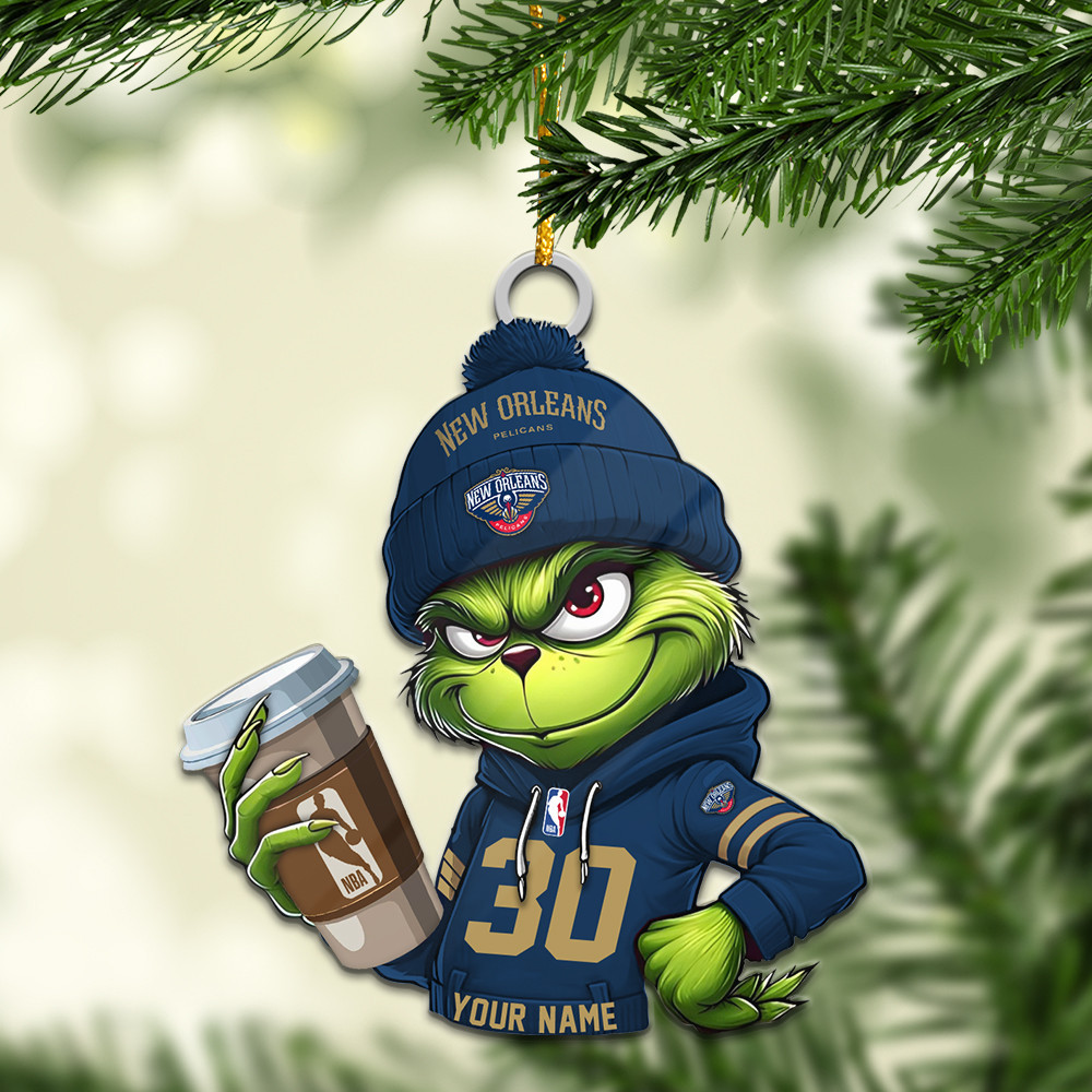 Sportswearmerch New Orleans Pelicans NBA Personalized Acrylic Ornament For Fans