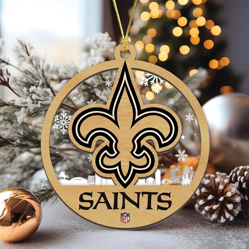 Sportswearmerch New Orleans Saints NFL Acrylic Mix Wooden Ornament Gift For Fans