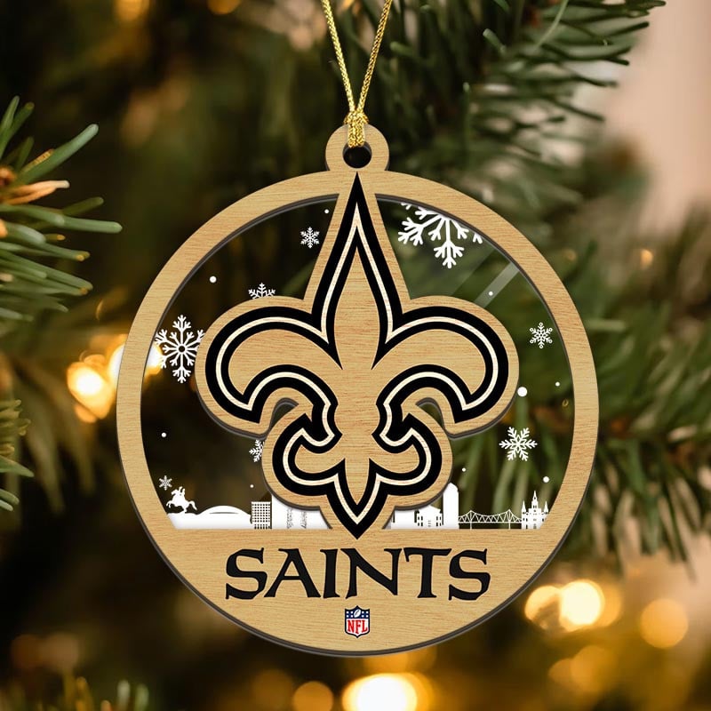 Sportswearmerch New Orleans Saints NFL Acrylic Mix Wooden Ornament Gift For Fans