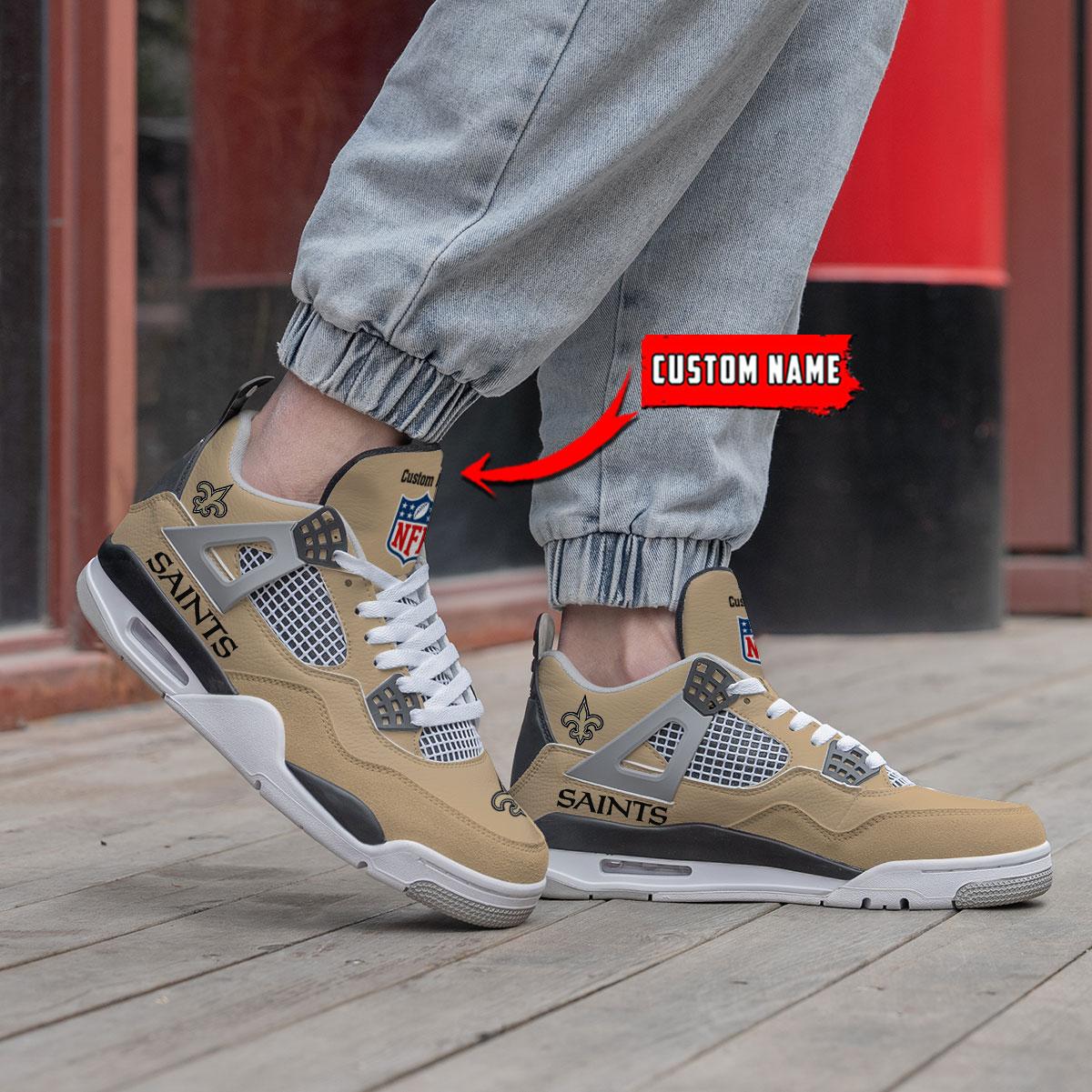 Sportswearmerch New Orleans Saints NFL Air Jordan 4 Sneaker AJ4 Sneakers Shoes For Men And Women