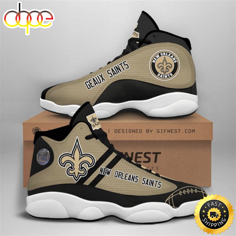 Sportswearmerch New Orleans Saints NFL AJ13 Sneakers Shoes For Men And Women