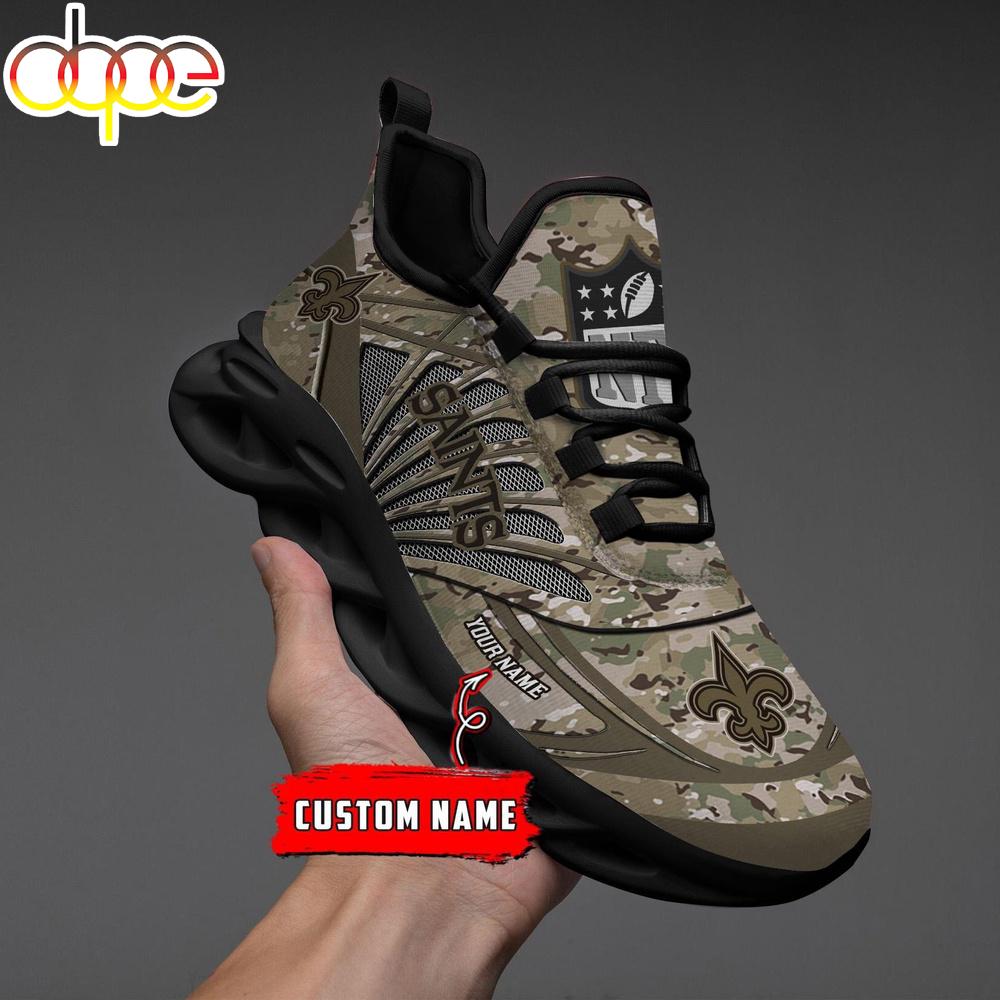 Sportswearmerch New Orleans Saints NFL Camo Veteran Day Max Soul Shoes Sneakers For Men And Women