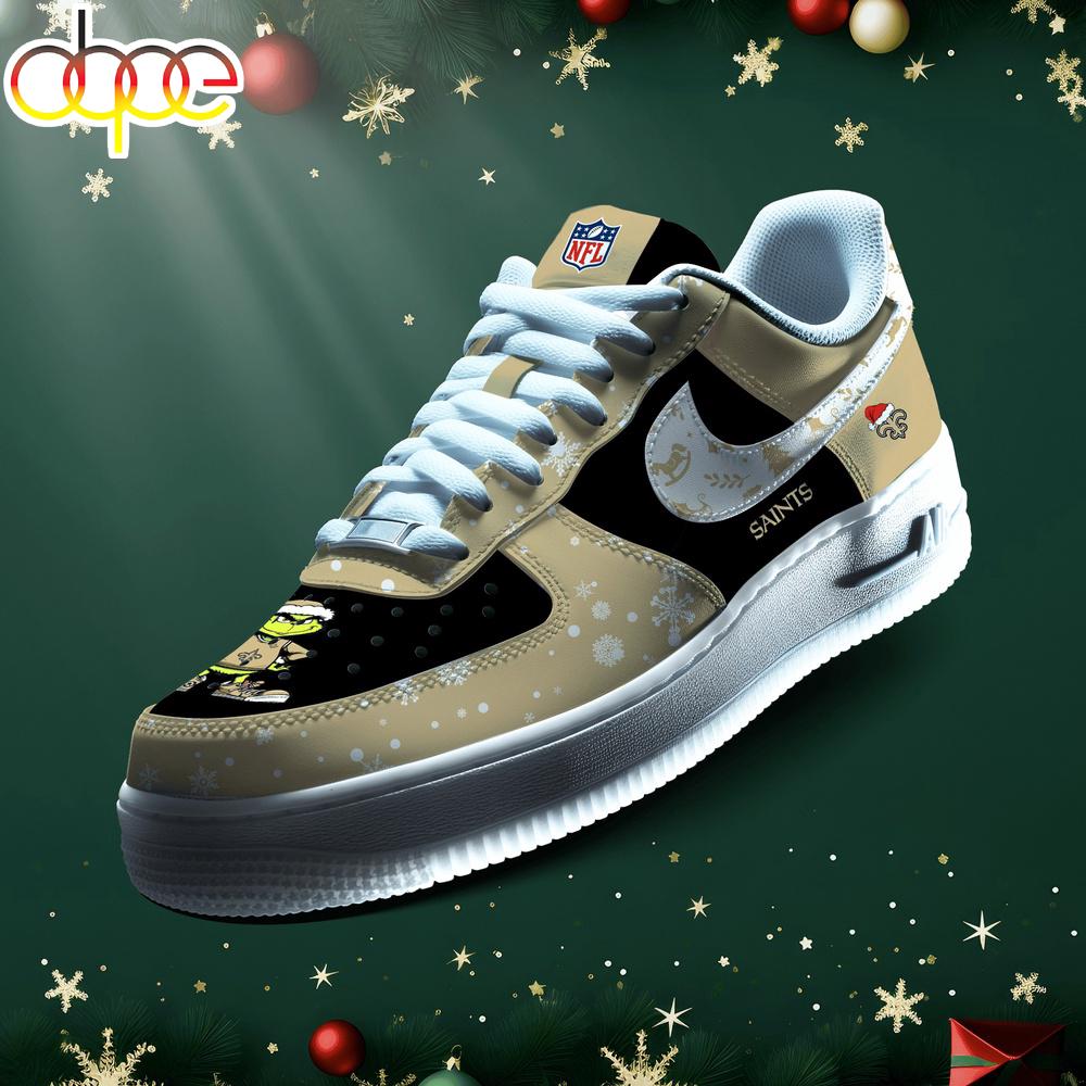 Sportswearmerch New Orleans Saints NFL Grinch Merry Christmas Air Low-Top Sneakers Shoes For Men And Women