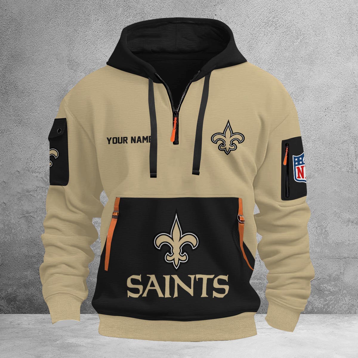 Sportswearmerch New Orleans Saints NFL Half Zip Hoodie For Fan