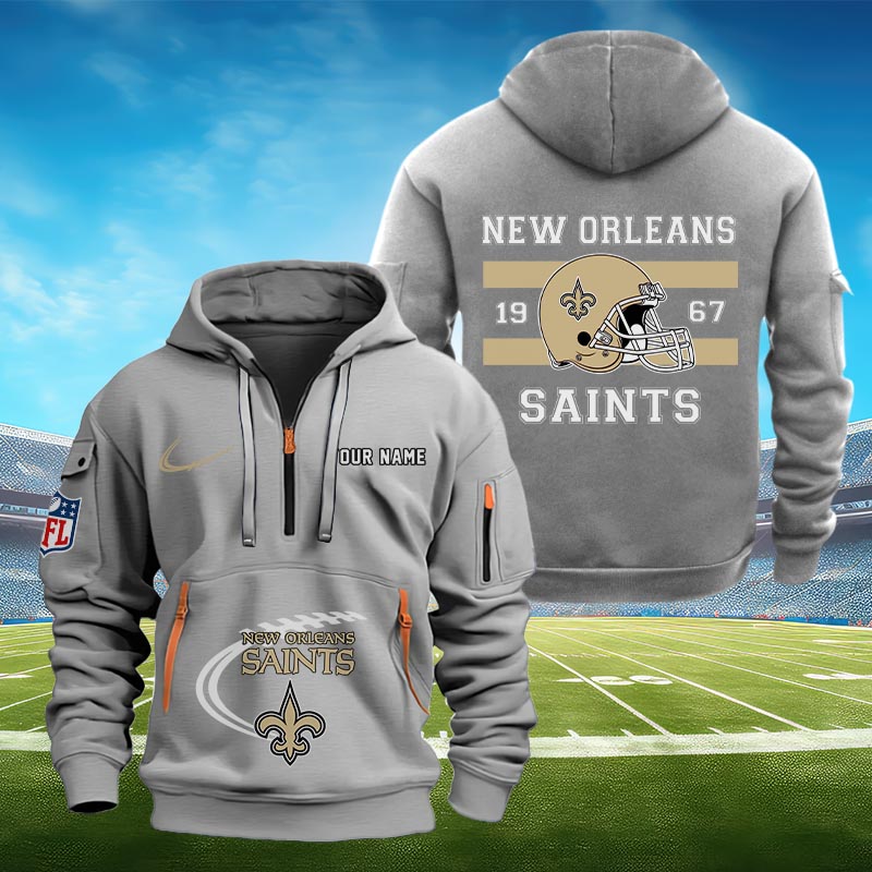 Sportswearmerch New Orleans Saints NFL Half Zip Hoodie Personalized For Fan