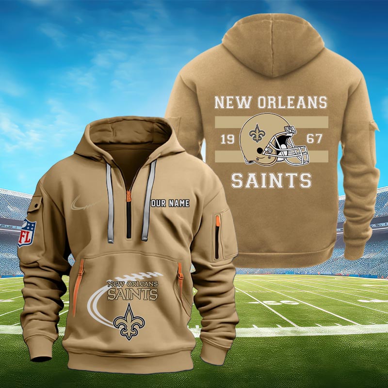 Sportswearmerch New Orleans Saints NFL Half Zip Hoodie Personalized For Fan