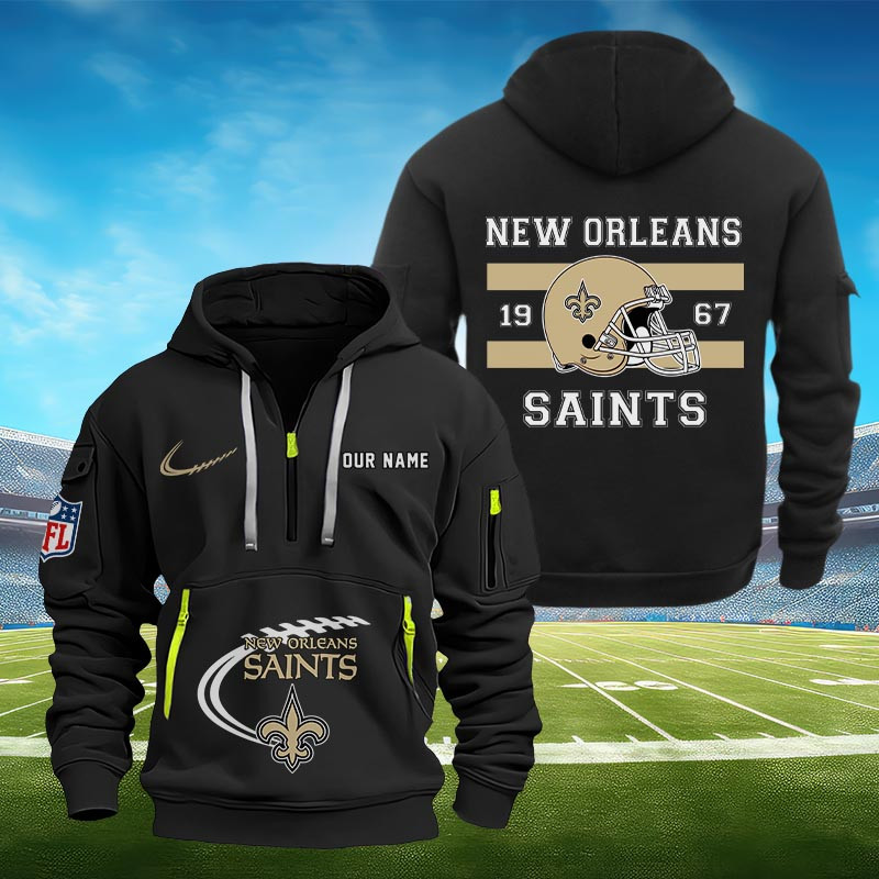 Sportswearmerch New Orleans Saints NFL Half Zip Hoodie Personalized For Fan
