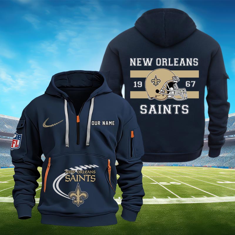 Sportswearmerch New Orleans Saints NFL Half Zip Hoodie Personalized For Fan