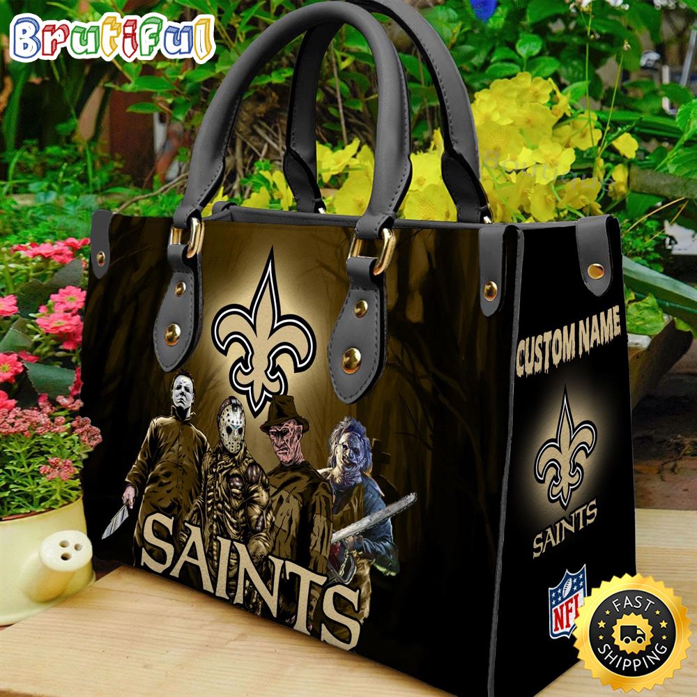 Sportswearmerch New Orleans Saints NFL Halloween Leather Handbag For Fan