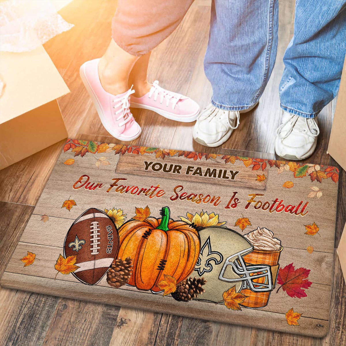Sportswearmerch New Orleans Saints NFL Our Favorite Season is Football Doormat For Fan