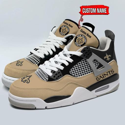 Sportswearmerch New Orleans Saints NFL Personalized Air Jordan 4 SnAJ4 Sneakers Shoes For Men And Women